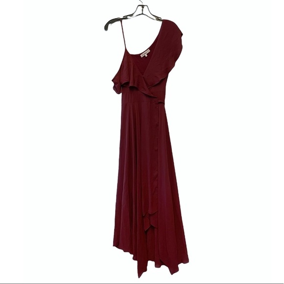 Likely Revolve Leilani Zinfadel V Neck Flutter Sleeve Slit Wrap Midi Dress Gown - Picture 5 of 8